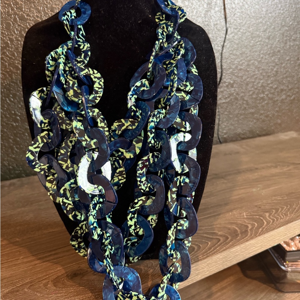 Sassy Jones Vibrant Blue and Green Necklace